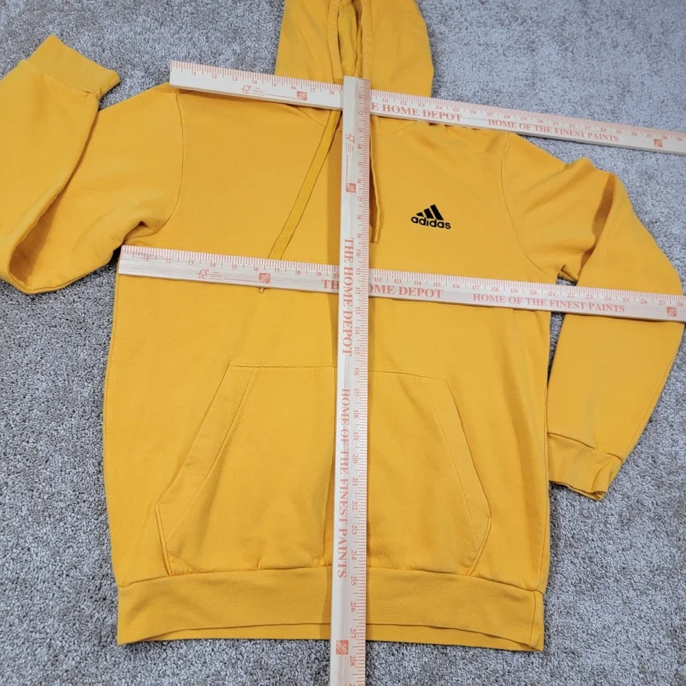 Adidas Mens Hoodie Pullover Sweatshirt Yellow Training Activewear
